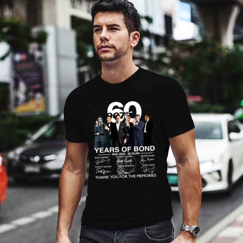 007 60 Years Of Bond 25 Films Signatures 0 T Shirt