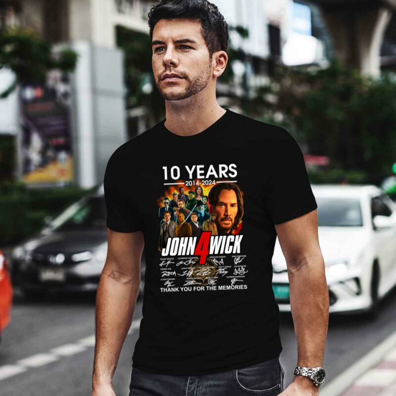 10 Years Of John Wick 2014 2024 Thank You For The Memories Signatures 0 T Shirt