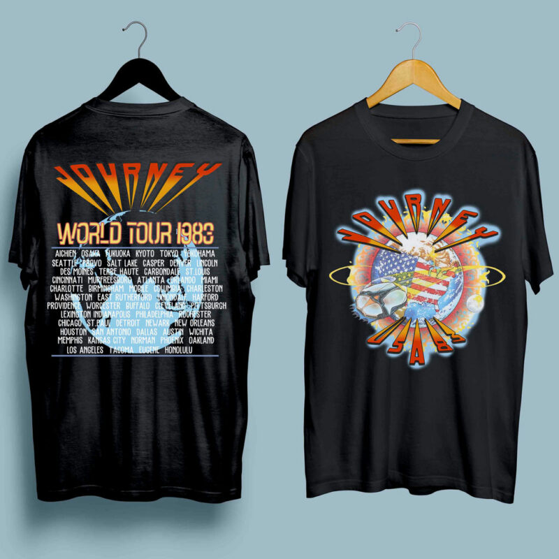 1983 Journey World Tour Front 4 T Shirt