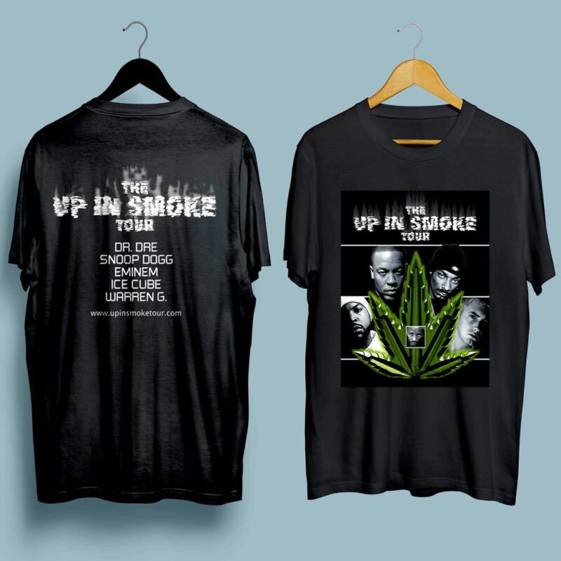 2000 The Up In Smoke Tour Eminem Dr Dre Snoop Dogg Ice Cube Warren G Front 4 T Shirt