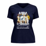 Abba 54th Anniversary 1972 2026 Thank You For Memories Signatures 9 Womens V Neck 1.jpg