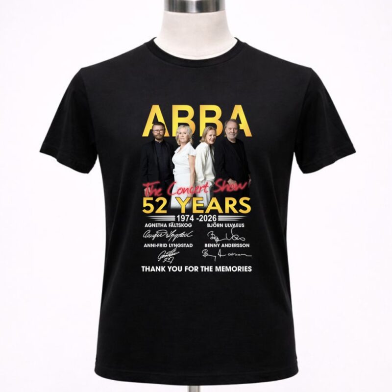 ABBA The Concert Show 52 Years 1974 2026 Thank You For The Memories 1 T Shirt 1.jpg