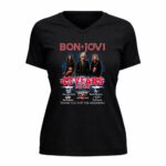 Bon Jovi 43 years 1983 2026 Signatures 5 Womens V Neck 2.jpg