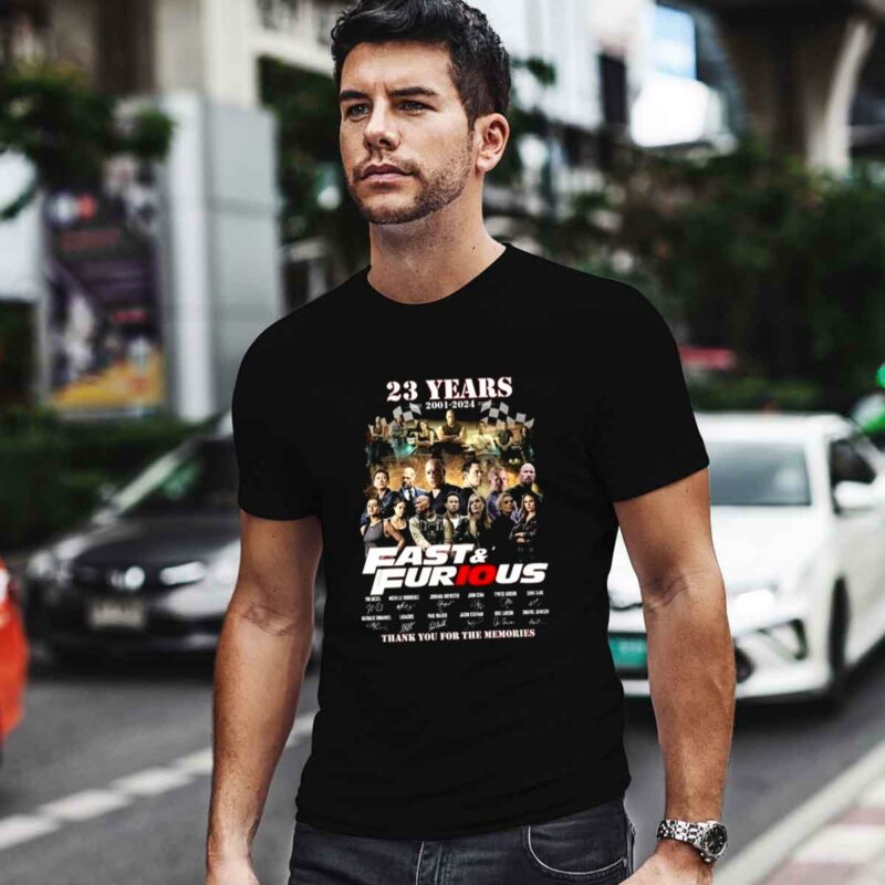 23 Years 2001 2024 Fast Furious Thank You For The Memories 0 T Shirt