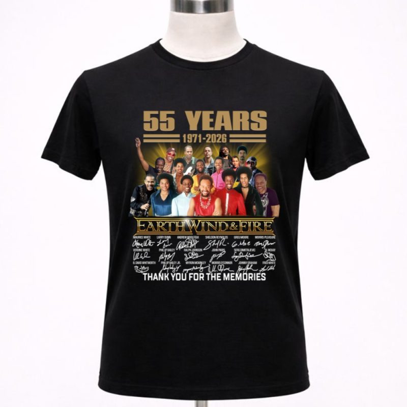 55 years 1971 2026 Earth Wind and Fire thank you for the memories 1 T Shirt.jpg