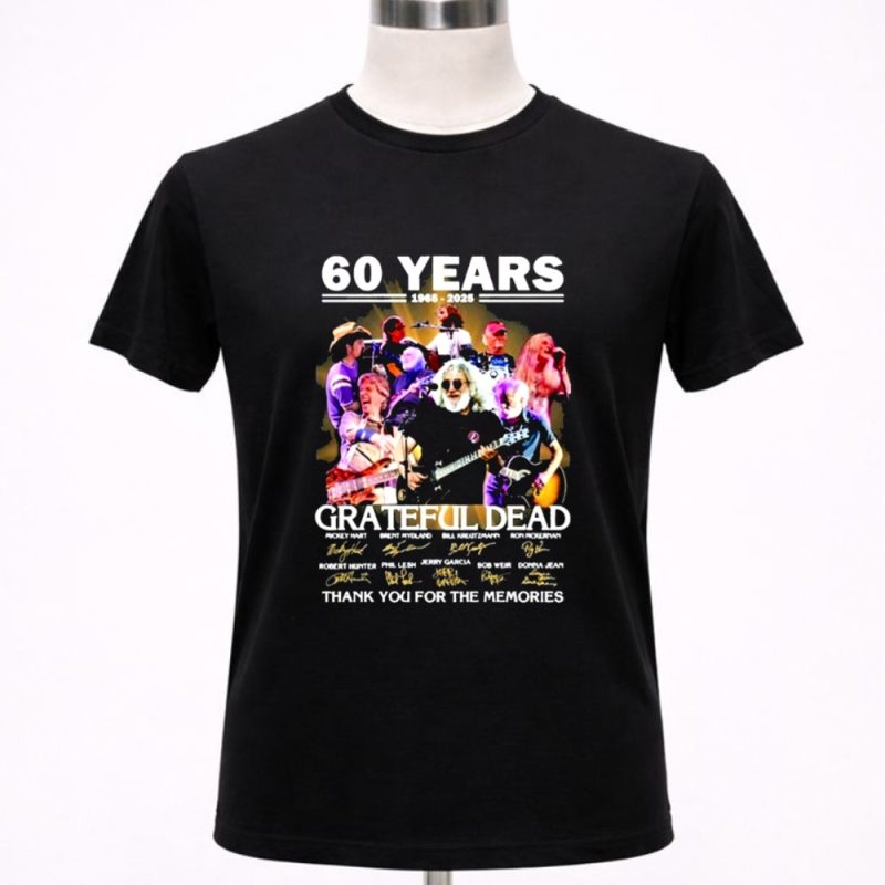60 Years 1965 2025 Grateful Dead Signature Thank You For The Memories 1 T Shirt 4