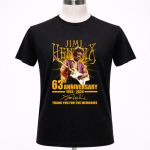 63rd Anniversary 1963 2026 Jimi Hendrix Thank You For The Memories 1 T Shirt.jpg
