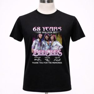 68 Years 1958-2026 Bee Gees Maurice Gibb Barry Gibb Robin Gibb Signatures Thanks Shirt