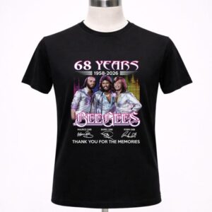 68 Years 1958-2026 Bee Gees Maurice Gibb Barry Gibb Robin Gibb Signatures Thanks Shirt