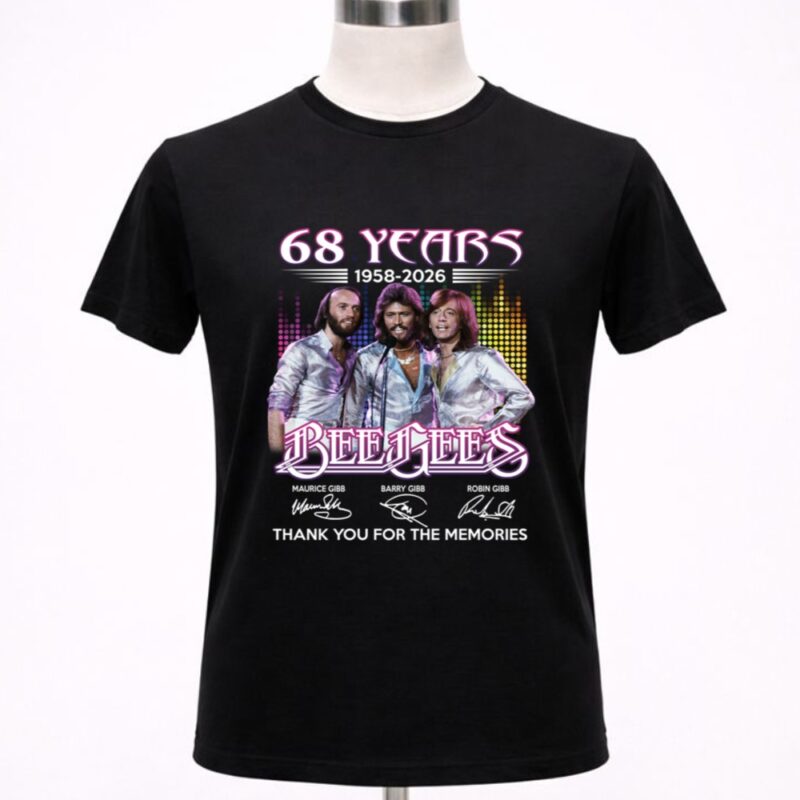 68 years 1958 2026 Bee Gees Maurice Gibb Barry Gibb Robin Gibb Signatures Thanks 1 T Shirt 4