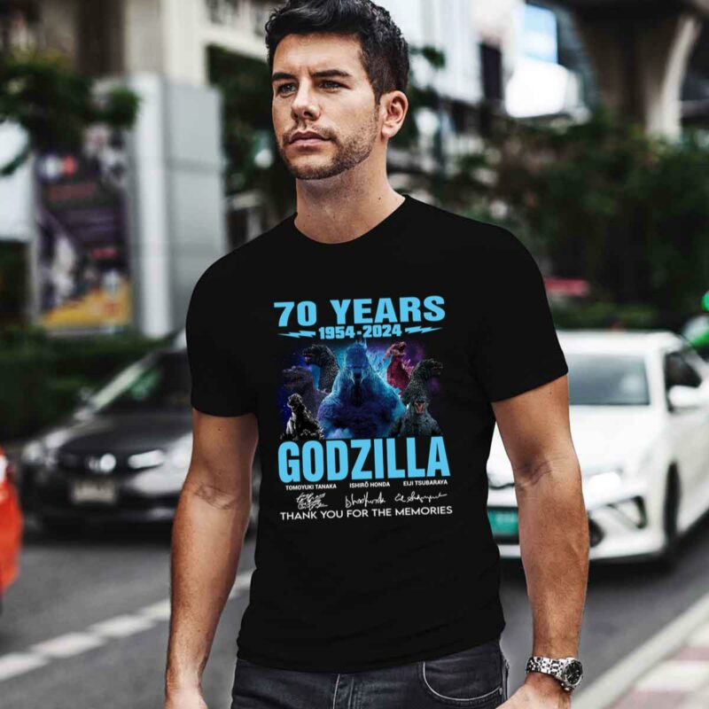 70 Years 1954 2024 Of The Godzilla Signatures Thank You For The Memories 0 T Shirt