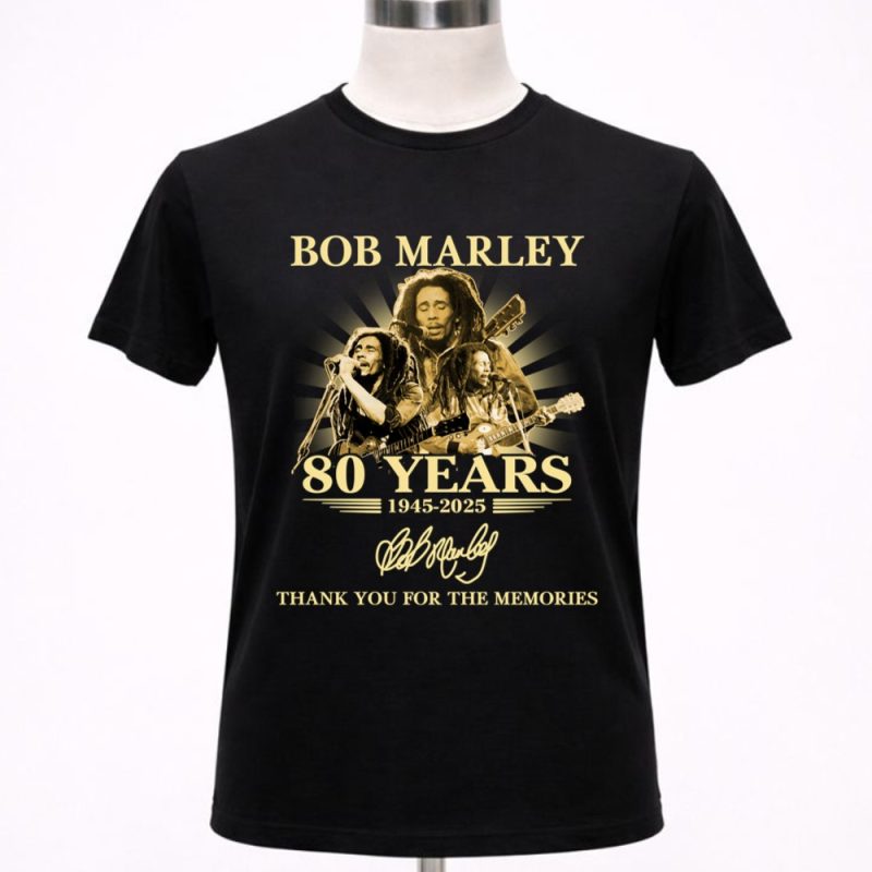 80 Years 1945 2025 Bob Marley Thank You For The Memories 1 T Shirt 3