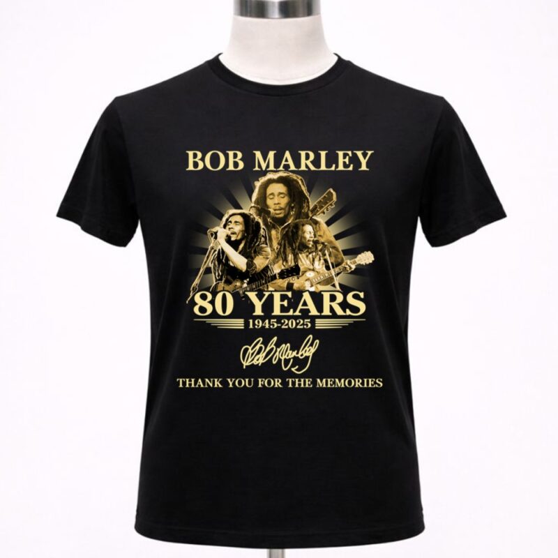 80 Years 1945 2025 Bob Marley Thank You For The Memories 1 T Shirt 4