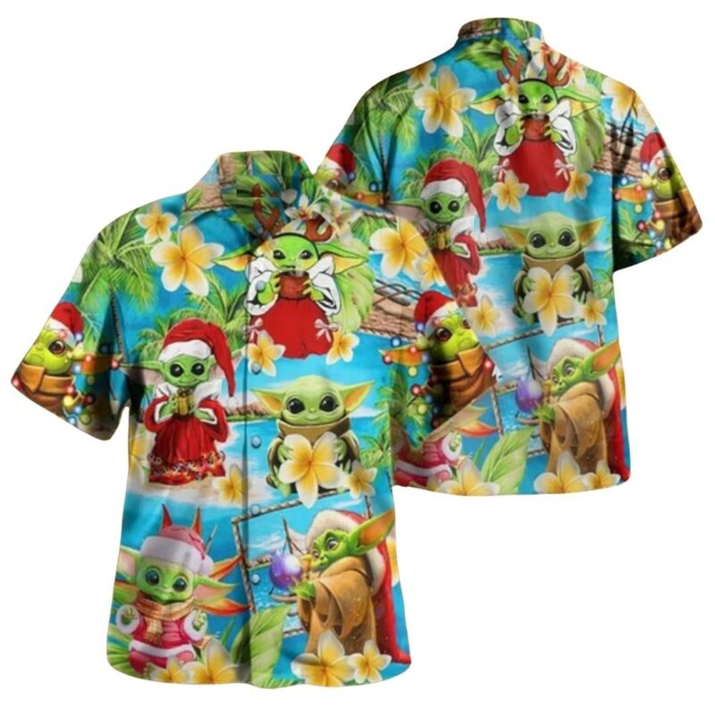 A merry christmas i wish you star wars yoda hawaiian shirt 1
