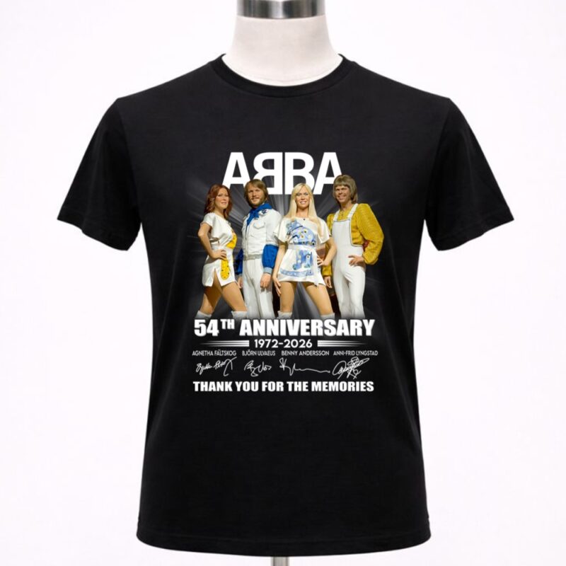Abba 54th Anniversary 1972 2026 Thank You For Memories Signatures 1 T Shirt 4