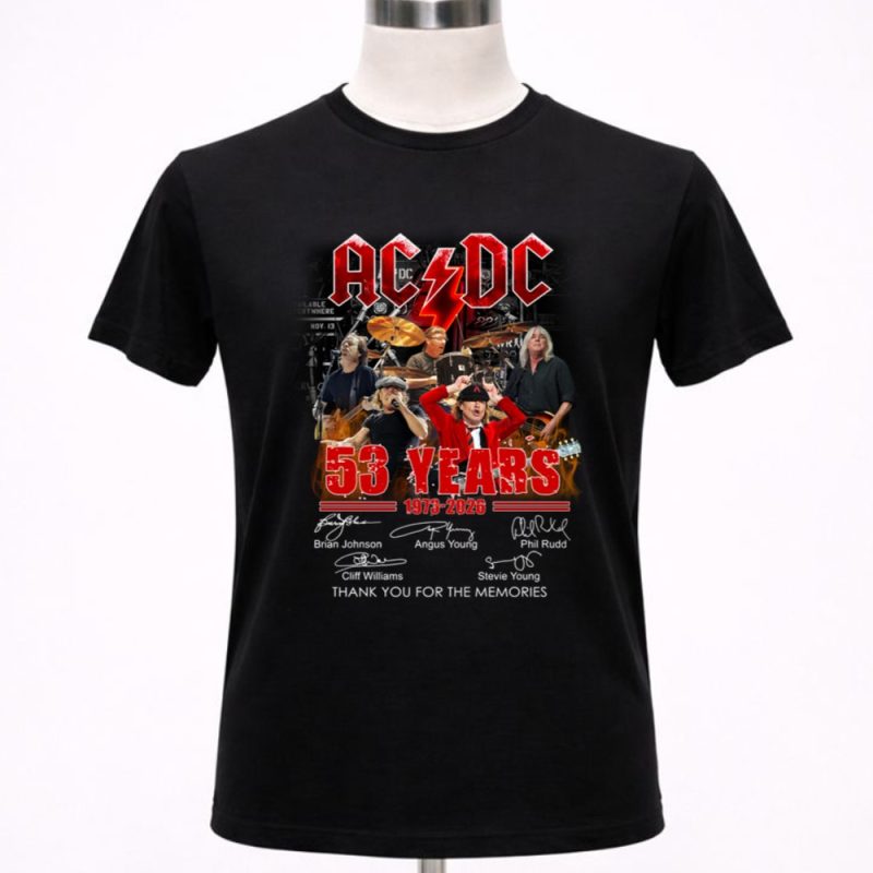 Acdc 53 Years Anniversary Signature 1 T Shirt 4