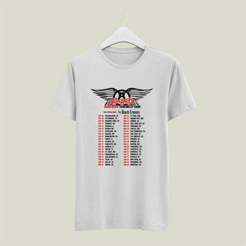 Aerosmith 2023 2024 Peace Out Farewell Tour The Black Crowes Tour Back 4 T Shirt
