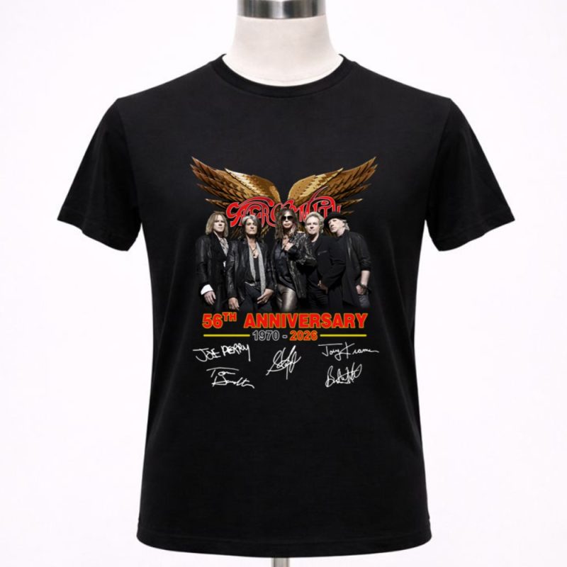 Aerosmith 56th Anniversary 1970 2026 Signature 1 T Shirt 4