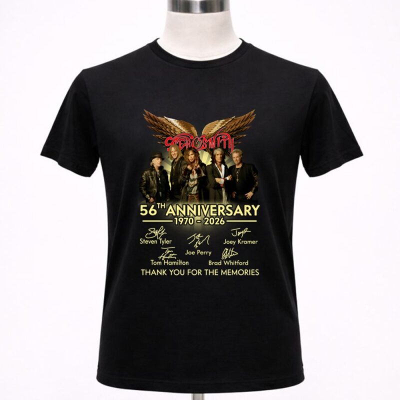 Aerosmith 56th Anniversary 1970 2026 Signatures 1 T Shirt 5