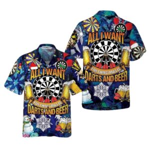 All I Want For Christmas Is Darts And Beer Hawaiian Shirt