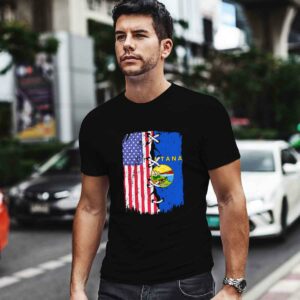 American Flag And Montana Flag 0 T Shirt