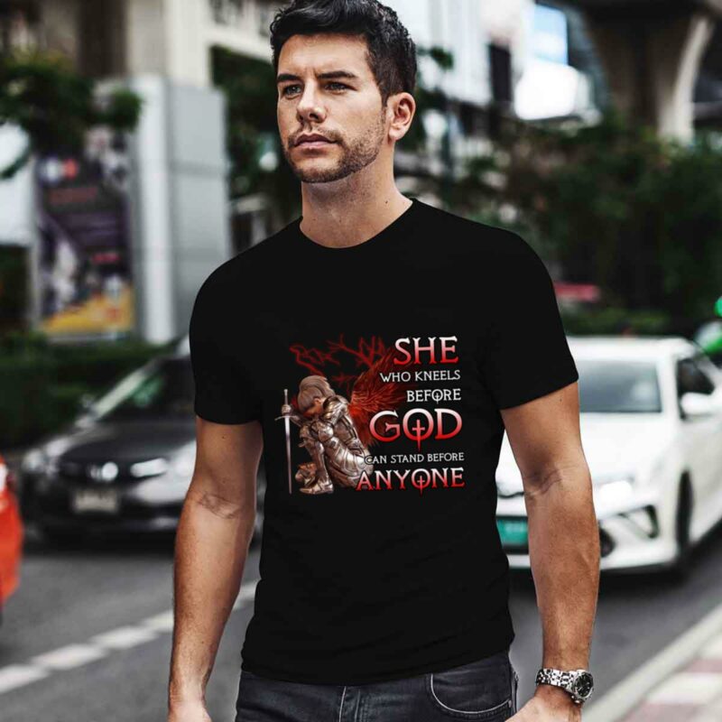 Angel She Who Kneels Before God Can Stand Before Anyone 0 T Shirt