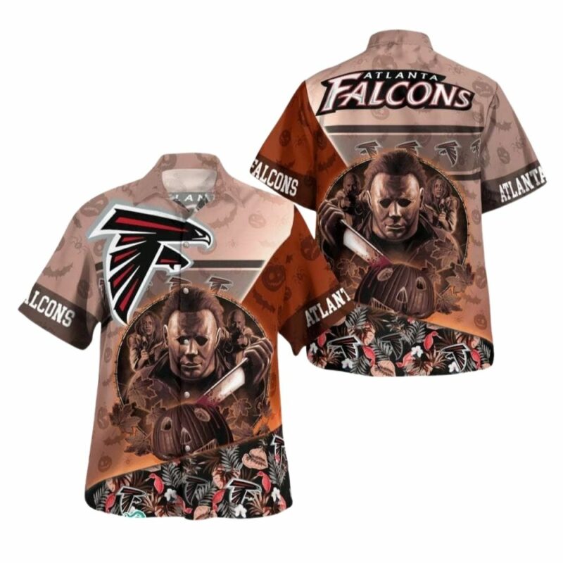 Atlanta michael myers friends horror floral tropical hawaiian shirt 1