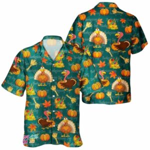 Autumn Pumpkin Turkey Lover Hawaiian Shirt