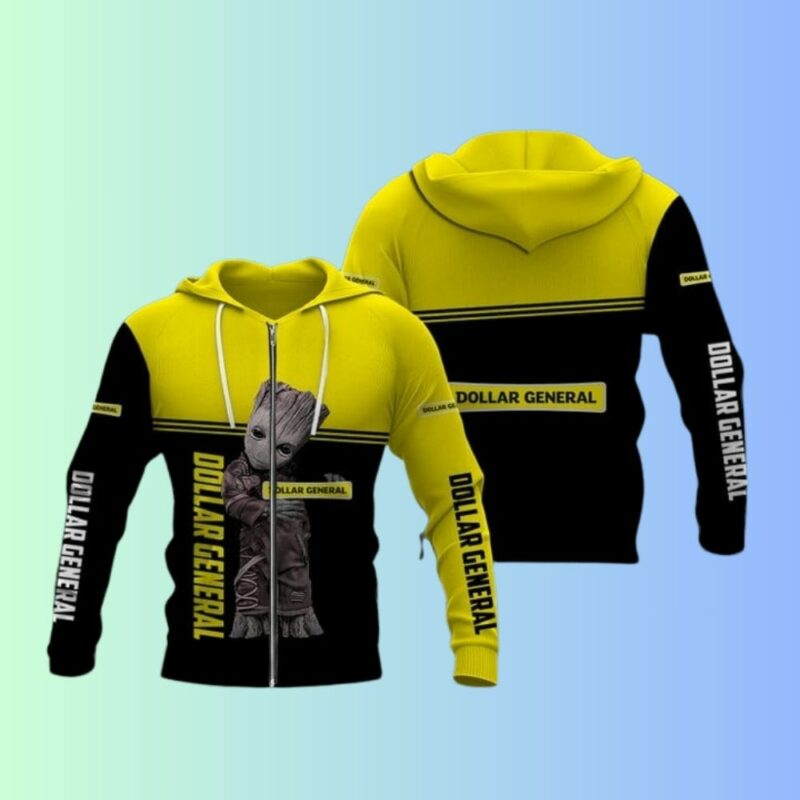 Baby Groot Hug Logo Dollar General All Over Print Hoodie