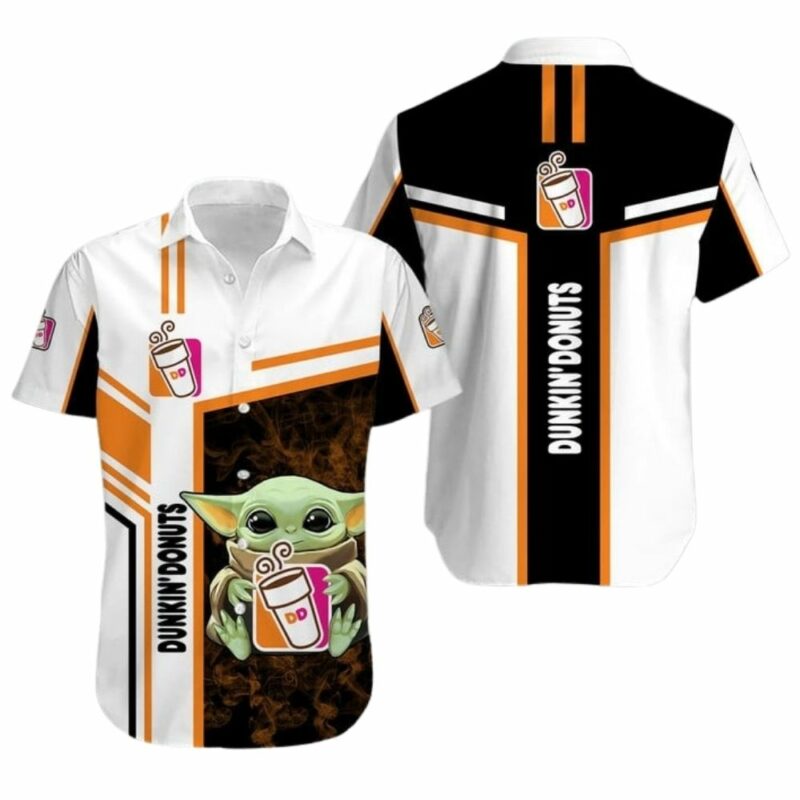 Baby Yoda Hug Logo Dunkin Donuts Hawaiian Shirt