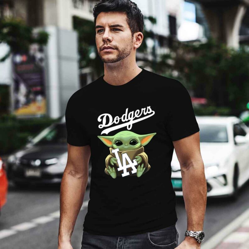Baby Yoda Hug Los Angeles Dodgers 0 T Shirt