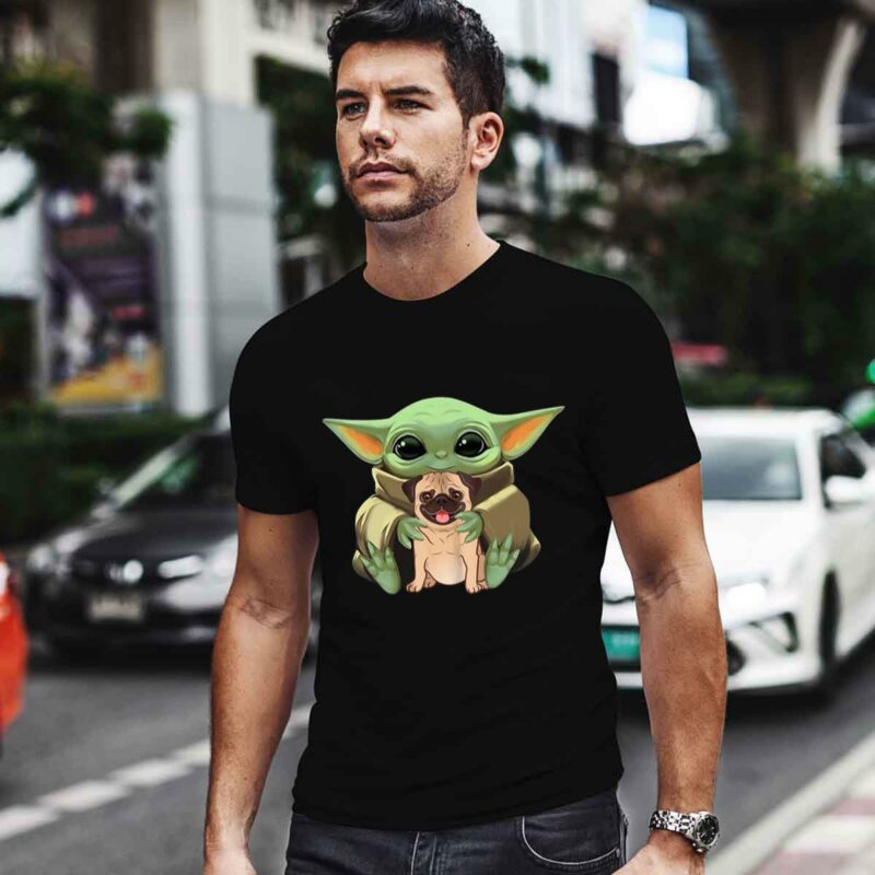 Baby Yoda Hug Pug Dog 0 T Shirt