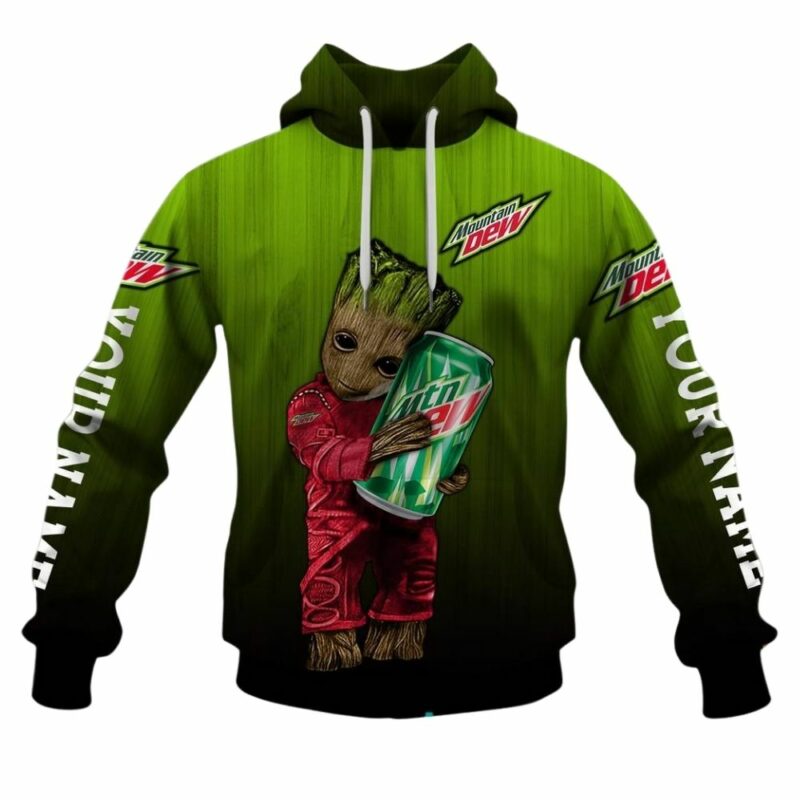 Baby groot hold can moutain dew 3d hoodie 1