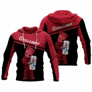 Baby Groot Hug Coors Light Beer All Over Print Hoodie