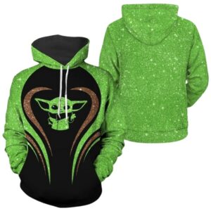 Baby Yoda Faux All Over Print Hoodie