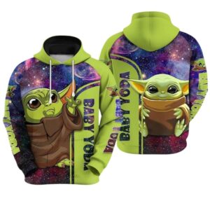 Baby Yoda Galaxy All Over Print Hoodie