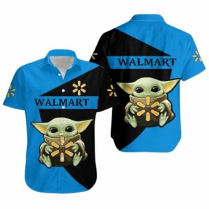 Baby Yoda Hold Logo Walmart Hawaiian Shirt