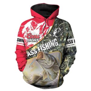 Bass Fishing Beer Coors Light All Over Print Hoodie