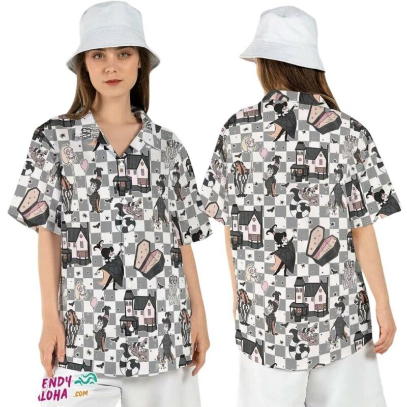 Beetlejuice lydia deetz spooky halloween hawaiian shirt 1