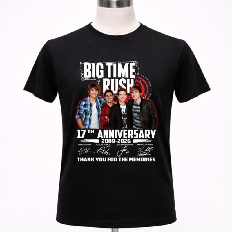 Big Time Rush 17th Anniversary 2009 2026 Thank You For The Memories 1 T Shirt 5