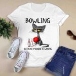 Black Cat Bowling Because Murder Is Wrong 2 T Shirt