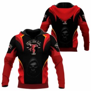 Black Skull Fireball Whisky All Over Print Hoodie