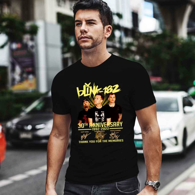 Blink 182 30Th Anniversary 1992 2022 Signatures 5 T Shirt