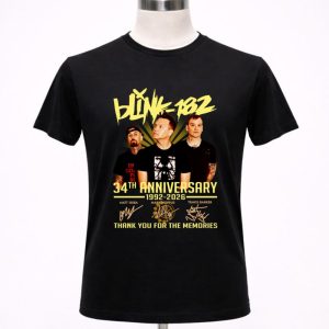 Blink 182 34th Anniversary 1992-2026 Signatures Shirt