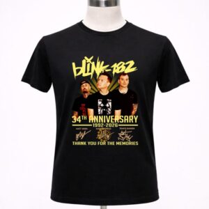 Blink 182 34th Anniversary 1992-2026 Signatures Shirt