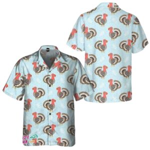 Blue Backdrop Turkey Thanksgiving Hawaiian Shirt