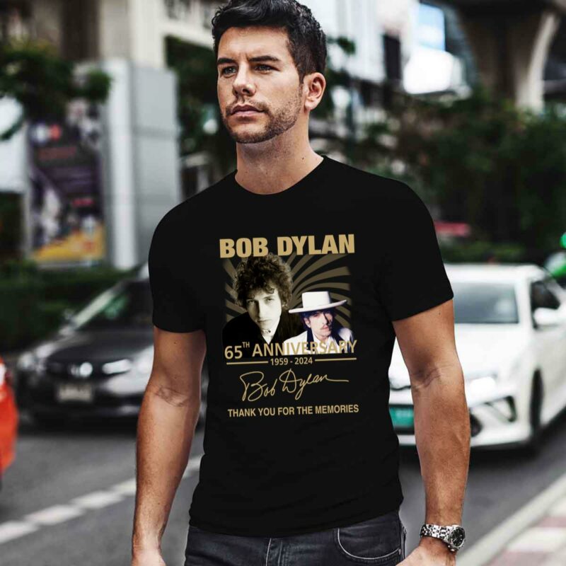 Bob Dylan 65Th Anniversary 1959 2024 Signature 4 T Shirt