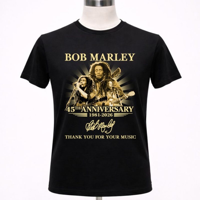 Bob Marley 45th anniversary signature thank you for Your Music 1 T Shirt 4