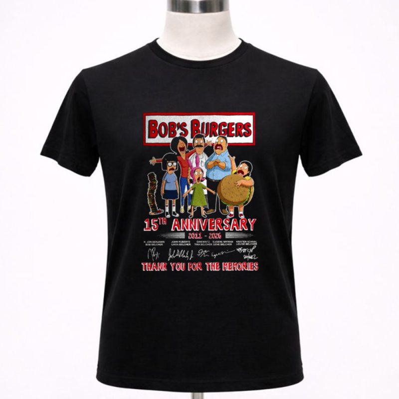 Bobs Burgers 15th Anniversary Thank You For The Memories Signatures 1 T Shirt.jpg