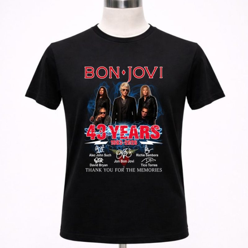 Bon Jovi 43 years 1983 2026 Signatures 1 T Shirt 4